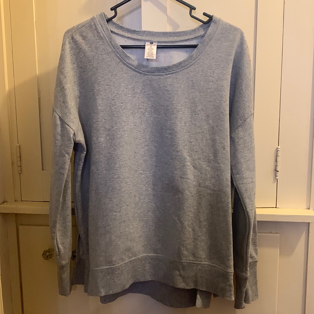 Active Life Gray Sweater w/ Multicolored Accents Size Large